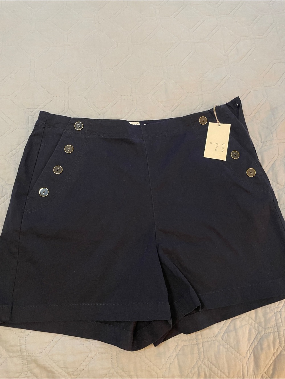 a new day (Target) Navy High-Waist Sailor Button Shorts